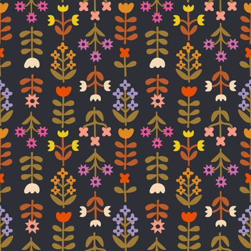Baumwolle Patchwork - Ruby Star Society - Favorite Flowers - Meadow - Soft Black